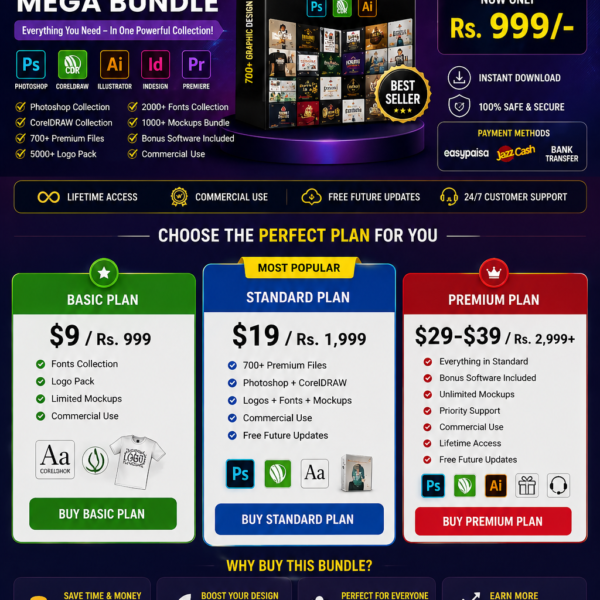 Affordable Graphic Design Bundle for Freelancers – 700+ Premium Files Download
